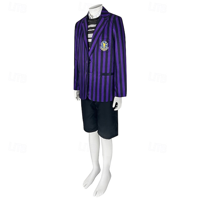  Quarta-feira Addams família Addams academia nunca mais Pugsley Roupa Ocasiões Especiais Fantasias Originais Fantasias Cosplay filme for Homens Para Meninos Adulto Crianças Dia Das Bruxas Carnaval