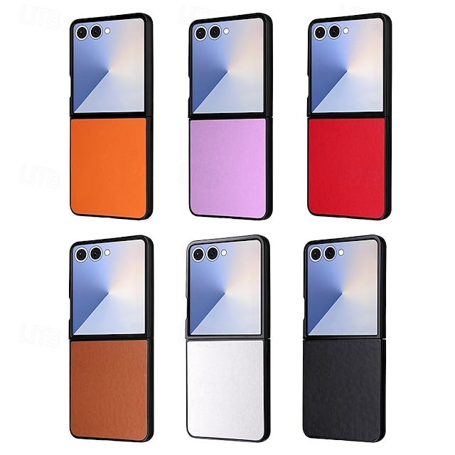  telefono Custodia Per Samsung Galaxy Z Flip 7 Z Flip 7 FE Z Flip 6 Z Flip 5 Copertura Posteriore Resistente agli urti Retrò TPU Pelle PU
