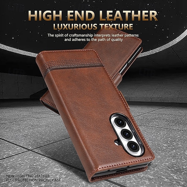  Phone Case For Samsung Galaxy Z Fold 7 Z Fold 6 Z Fold 5 Z Fold 4 Back Cover Card Slot Shockproof Retro TPU PU Leather