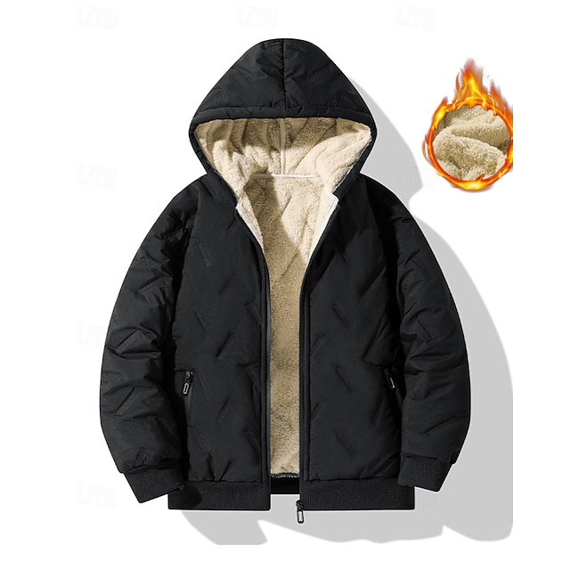  Barn Pojkar Hoodiejacka Pufferjacka Ytterkläder Ensfärgat Långärmad Dragkedja Ficka Täcka Utomhus Dagligen Svart Grå Vinter 4 år +