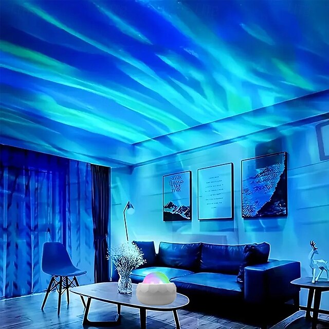 Northern Lights Aurora Projector Lamp RGB Water Ripple Galaxy Night ...