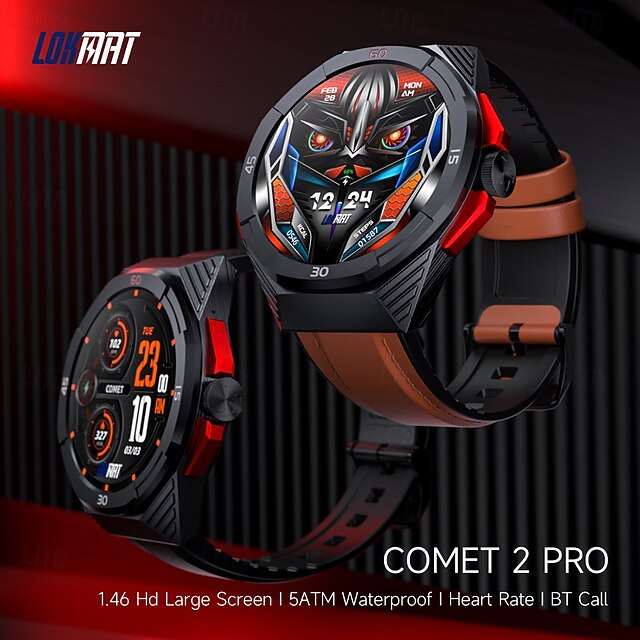  LOKMAT COMET 2 PRO Reloj inteligente 1.46 pulgada Smartwatch Reloj elegante Bluetooth Podómetro Recordatorio de Llamadas Seguimiento de Actividad Compatible con Android iOS Mujer Hombre Larga espera