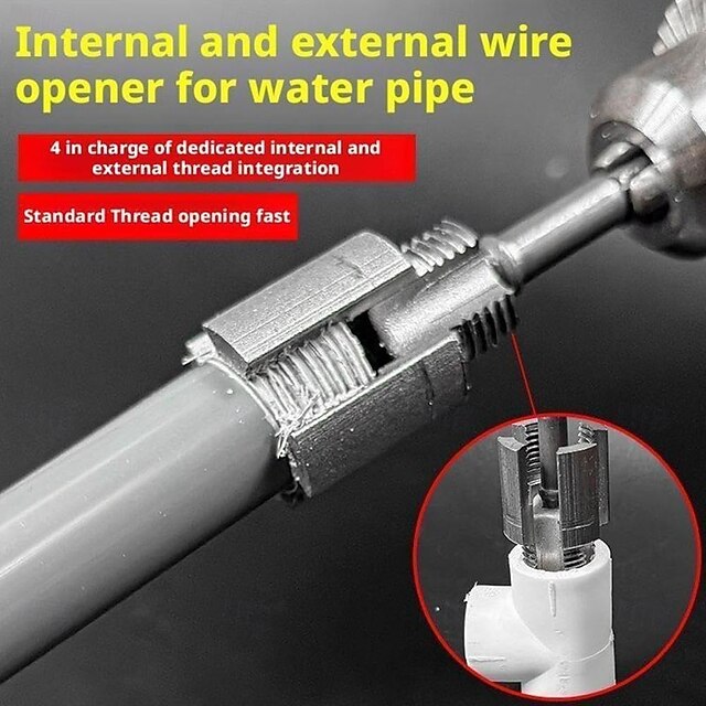 2Pcs Pipe Thread Cutting Tool Integrated Internal & External Pipe ...