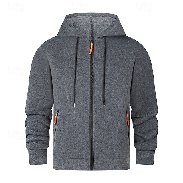  Per uomo Felpa con cappuccio Felpa con cappuccio a zip intera Felpa con cappuccio in pile Felpa con cappuccio tattica Nero Blu marino Grigio chiaro Grigio scuro Con Cappuccio Semplice Cerniera Sport