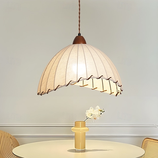  lampada a sospensione a led, materiale in tessuto, luce bianca calda/bianca, e26 e27, catena regolabile