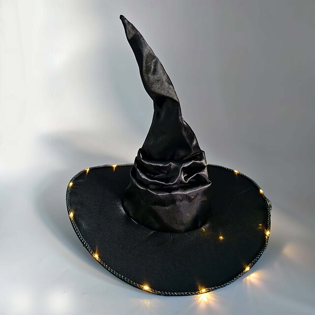 Witch Halloween Hat Glow in the Dark Led Light Up Kid's Adults' Women's Girls' Halloween Carnival Performance Party Easy Halloween Costumes Dress Up4