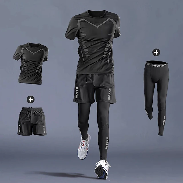 Homme Combinaisons d'entraînement Ensemble de sport 3 pièces Été Homme Combinaisons d'entraînement Ensemble de sport 3 pièces Été