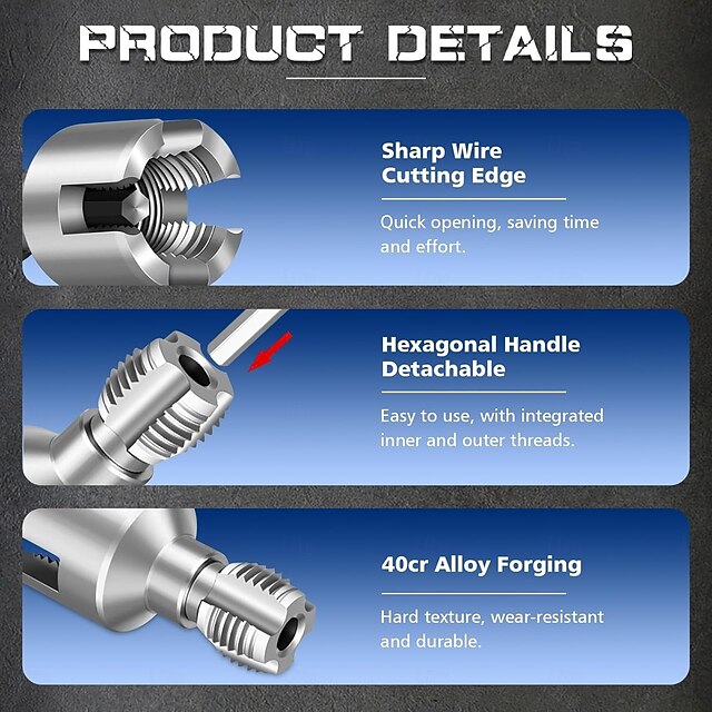 2Pcs Pipe Thread Cutting Tool Integrated Internal & External Pipe ...