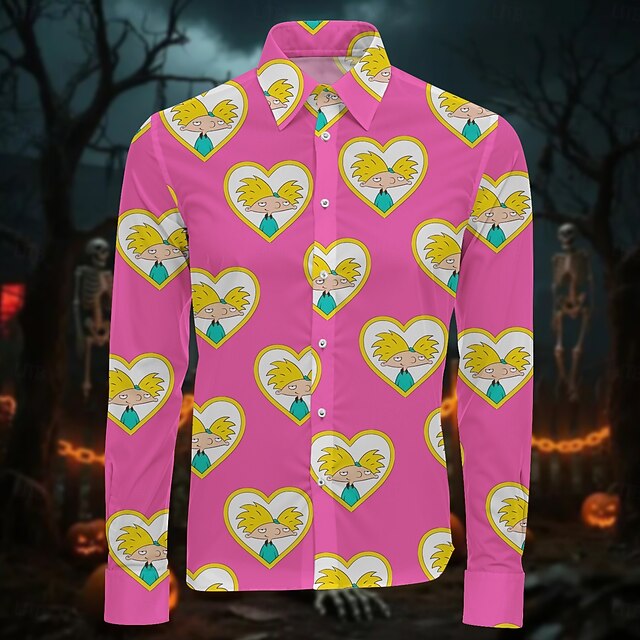 Hey Arnold! Arnold Blouse / Shirt Character Graphic For Men's Adults' Halloween Carnival 3D Print Party Casual Daily4