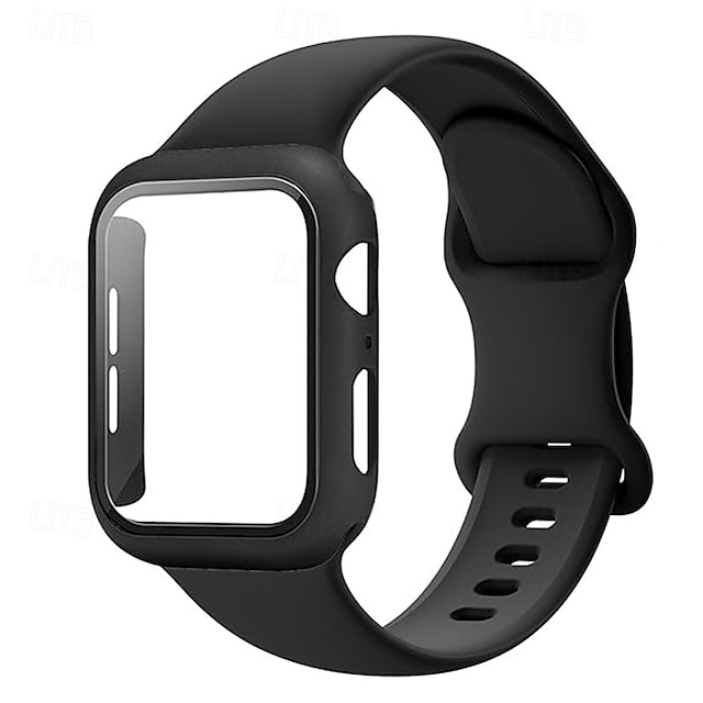  Pulseira Esportiva Fecho Moderno Compatível com Pulseira Apple Watch 38mm 40mm 41mm 42mm 44mm 45mm 49mm com caixa Mulheres Homens Antichoque Silicone pulseira de substituição para iwatch Ultra 2