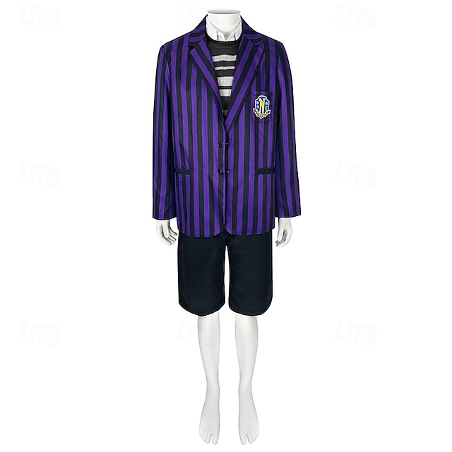  Szerda Addams Addams család Soha többé Akadémia Pugsley Felszerelések Jelmez Szerepjáték Filmsztár jelmez for Férfi Fiú Felnőttek Gyermek Mindszentek napja Farsang Teljesítmény Parti
