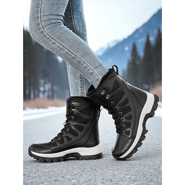 Sneaker High Donna Invernali - Stivaletti Con Lacci E Cerniera Laterale, Colore Nero Metallizzato, Tomaia In Rete, Morbide E Calde, Taglia 40
