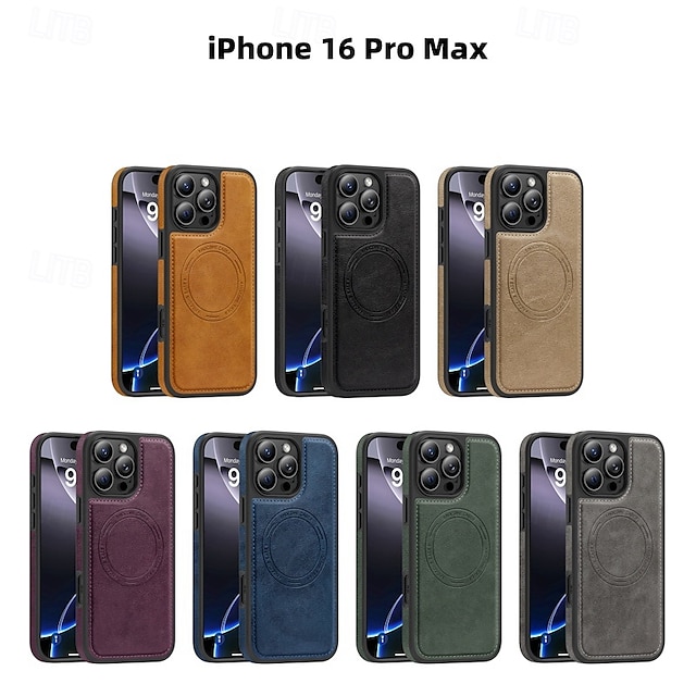  телефон Кейс для Назначение iPhone 17 Pro Max 17 Air i16 15 14 Pro Max Plus 16e 13 Pro Max Кейс на заднюю панель Магнитный Защита от удара Ретро ТПУ Кожа PU