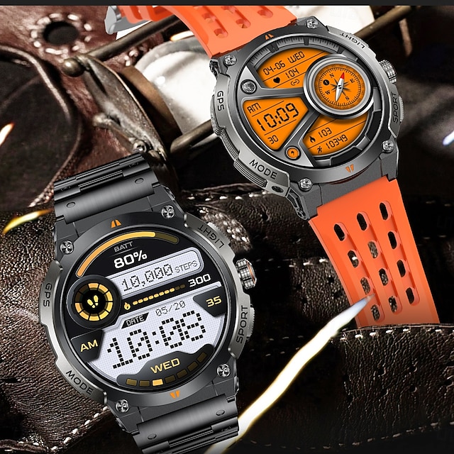  AK17G Умные часы 1.43 дюймовый Смарт Часы Bluetooth Контроль температуры Педометр Датчик для отслеживания активности Совместим с Android iOS Женский Мужчины GPS