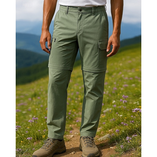  Herren Abzippbare Hosen Wanderhosen Softshellhosen Außen Normale Passform Wasserdicht Winddicht Unterteile Tasche Schwarz Armeegrün Camping / Wandern Laufen S M L XL XXL