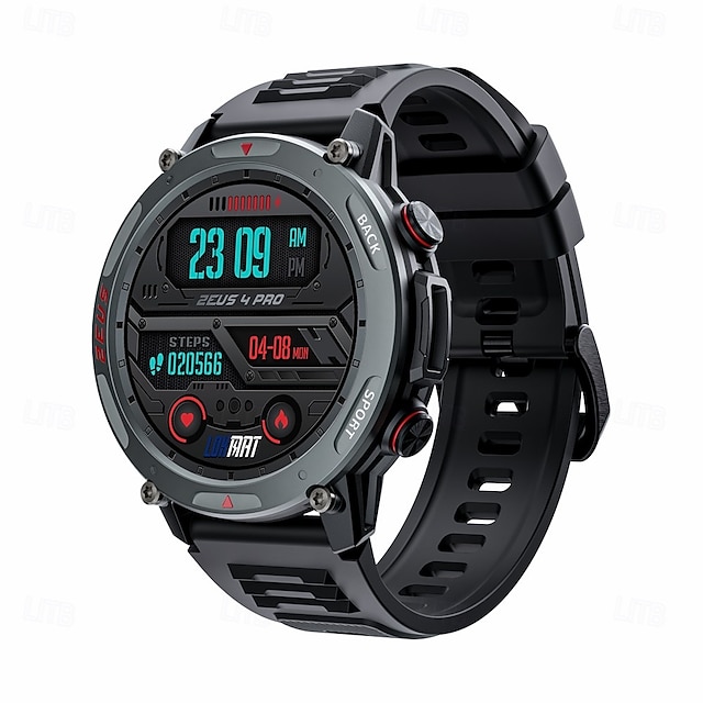  LOKMAT ZEUS 4 PRO Εξυπνο ρολόι 1.43 inch Έξυπνο ρολόι Bluetooth Παρακολούθηση θερμοκρασίας Βηματόμετρο Υπενθύμιση Κλήσης Συμβατό με Android iOS Γυναικεία Άντρες Μεγάλη Αναμονή Κλήσεις Hands-Free