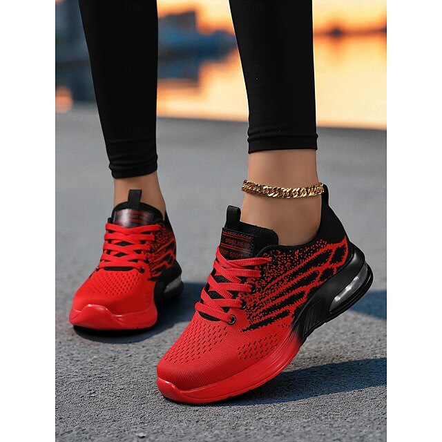  Flyknit hardloopschoenen voor dames – lichtgewicht veterschoenen voor in de sportschool, joggen en op straat