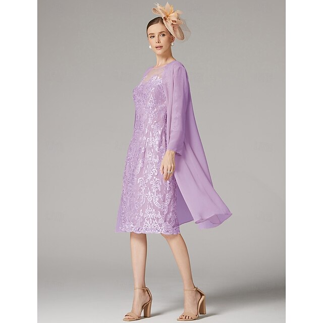 Twee Delige Sheath Strandbruiloft Moeder van de Bruid Jurk