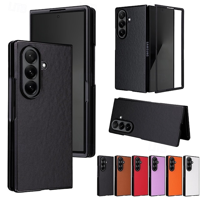  telefono Custodia Per Samsung Galaxy Piegatura a Z 7 Z Fold 6 Z Fold 5 Z Fold 4 Copertura Posteriore Resistente agli urti Retrò TPU Pelle PU