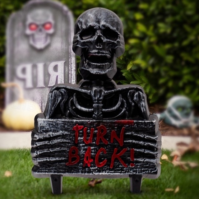  halloween skalle trädgårdspåle plast utomhusdekorativt föremål gräsmatta fest dekoration skräckatmosfär rekvisita