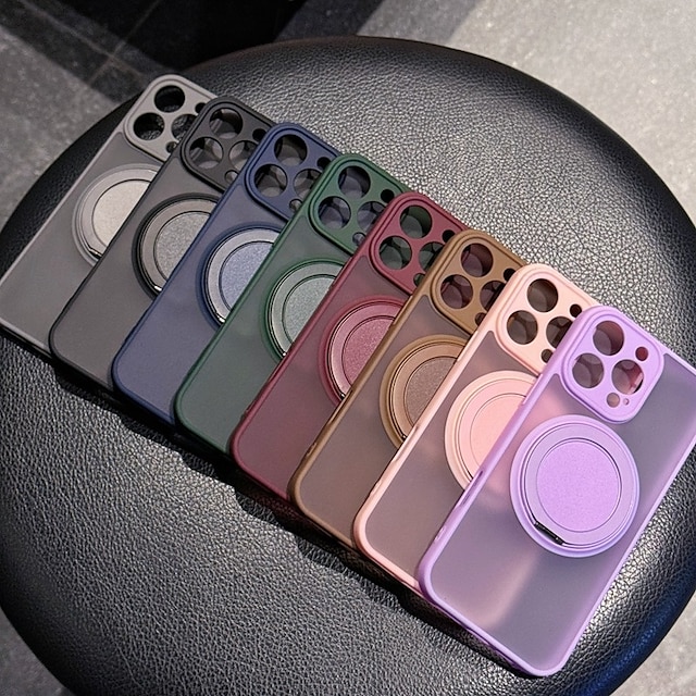  телефон Кейс для Назначение iPhone 17 Pro Max 17 Air i16 15 14 Pro Max Plus 13 Pro Max Кейс на заднюю панель Поддержка беспроводной зарядки Откидная подножка Защита от удара Ретро ПК