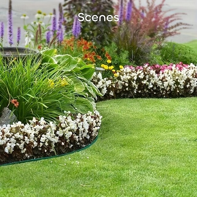 Easy Install Black PE Plastic Garden Edging Kit with Stakes - Durable ...