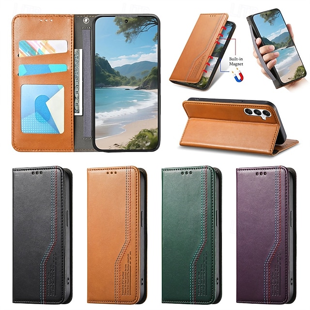  телефон Кейс для Назначение SSamsung Galaxy S25 S25 Edge S24 Ultra Plus S24 ФЭ A16 A55 5G А35 5G A25 A15 Кошелек для карт Откидная крышка Разъем для карты Защита от удара Ретро ТПУ Кожа PU