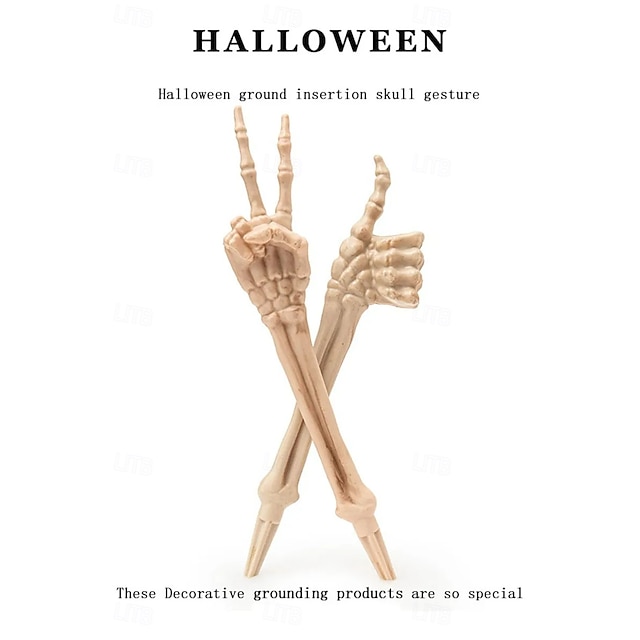  Skeleton Hands Stakes, Skull Arm Stakes, Spooky Garden Ornament for Halloween, Backyard Graveyard Scenes Adding A Horror Atmosphere