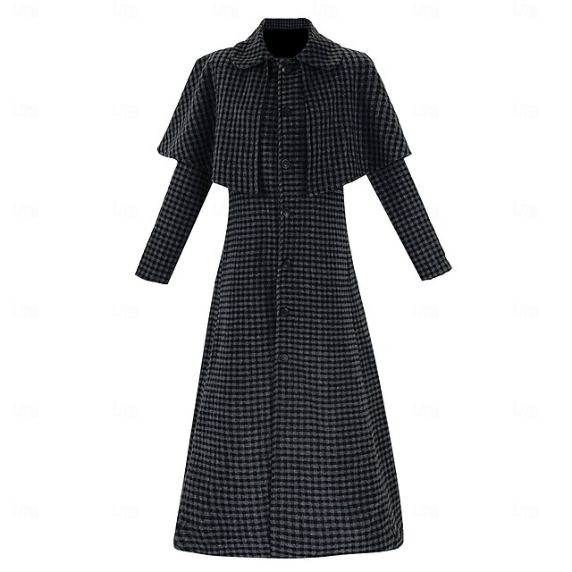  Mercoledì Addams Famiglia Addams Mercoledì Cappotto Costume Cosplay Cosplay di film for Per donna Adulti Halloween Carnevale Performance Feste
