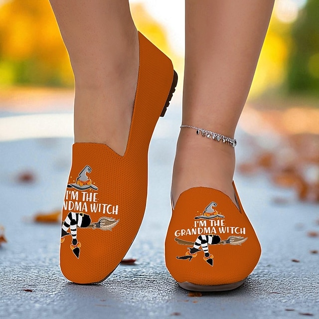  Pantofi sport fără mâneci pentru femei, model Flyknit, cu imprimeu „I'm the Grandma Witch” – pantofi sport ușori, casual, de Halloween, pentru festivități de toamnă și purtare zilnică