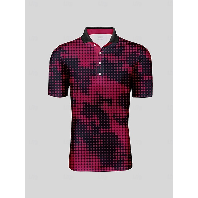  Herren Golf-Poloshirt Fuchsie Kurzarm Oberteil Golfkleidung, Kleidung, Outfits, Kleidung