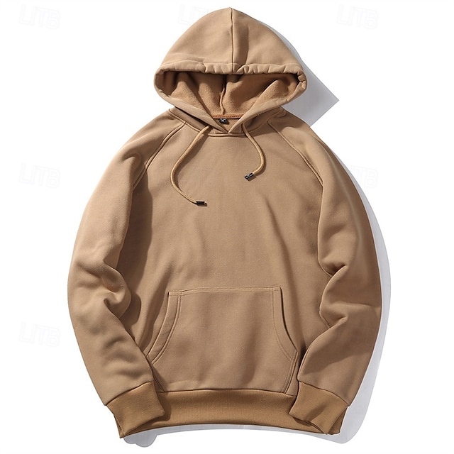  Homens Moletom Moletom de lã Adamascado Preto Branco Amarelo Verde Tropa Com Capuz Tecido Com Cordão Bolsos Desportos e Ar livre Diário Feriado Poliéster Roupa de rua Básico Casual Outono Inverno