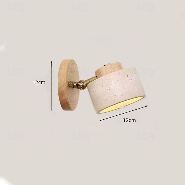  Vegglampe i naturstein, justerbar, steinmontert baderomslampe, fastkablet, rustikk lampe i gårdshusstil, moderne belysning for soverom, stue, nattbord, 85-265v