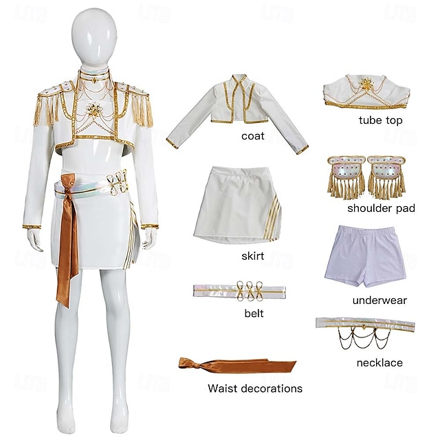  Cacciatori di demoni KPop Idolo Mira Cacciatrice Costume Costume originale Idolo virtuale Cosplay di film for Ragazze Bambini Halloween Carnevale Performance Con il fumetto Anime Expo