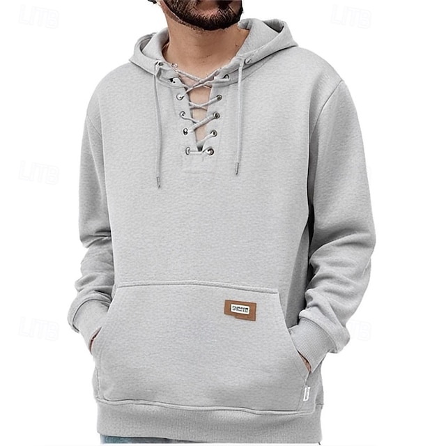  Per uomo Felpa con cappuccio Maglione Felpa con cappuccio in pile Felpa con cappuccio foderata in pile Nero Verde militare Caffè Verde chiaro Grigio Con Cappuccio Semplice Coulisse Sport & Outdoor