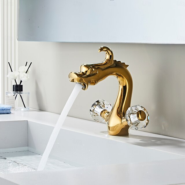  バスルームのシンクの蛇口 - クラシック 電気メッキ センターセット 二つのハンドルつの穴Bath Taps
