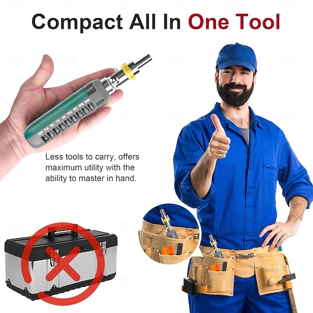  ratelschroevendraaierset gereedschapsset 14-in-1 schroevendraaierset kit multischroevendraaier met magnetische punt, 180 graden verstelbare hoek schroevendraaierset reparatiegereedschap