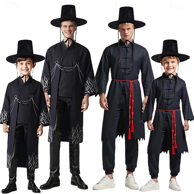  KPop-Dämonenjäger Dämonenjungengruppe Saja Boys Jinu Saja Kostüm Hanbok Festkleidung Koreanisch traditionell Virtuelles Idol Film Cosplay for Herren Jungen Kinder Erwachsene Halloween Karneval