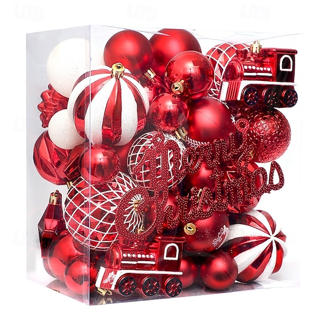 Lot De 35 Boules De Décoration De Noël Avec Crochets - 8, 6, 4 Cm - Pour Sapin, Fête, Mariage - 2