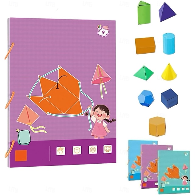  Pull String 3D Geometry Learning Book 9/12/15 Solids Geometric Models for Kids Teach Volume & Surface Area Formulas