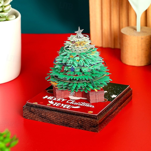  Blocco note 3D, calendario di Natale 2026, calendario 3D, calendario creativo da scrivania con luce, creativo, intaglio di carta da strappare, orologio, calendario per regali di Natale, regali di