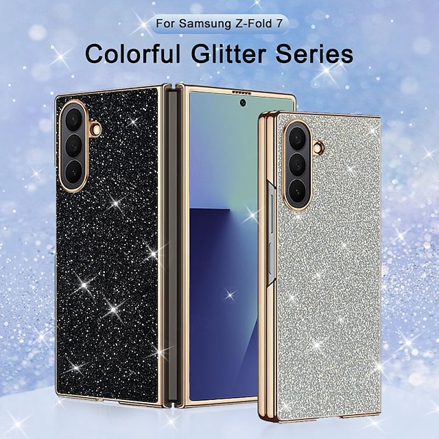  電話 ケース 用途 サムスンのギャラクシー Zフォールド7 Zフォールド6 Z Fold 5 Z Fold 4 バックカバー ブリンブリングリッターシャイニー 耐衝撃 PC PUレザー