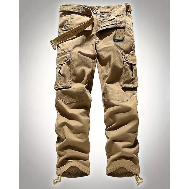  Per uomo Pantaloni Cargo Pantaloni Bottoni Multi-tasche Semplice Indossabile All'aperto Quotidiano Campeggio & Escursionismo Moda Classico Nero Verde militare