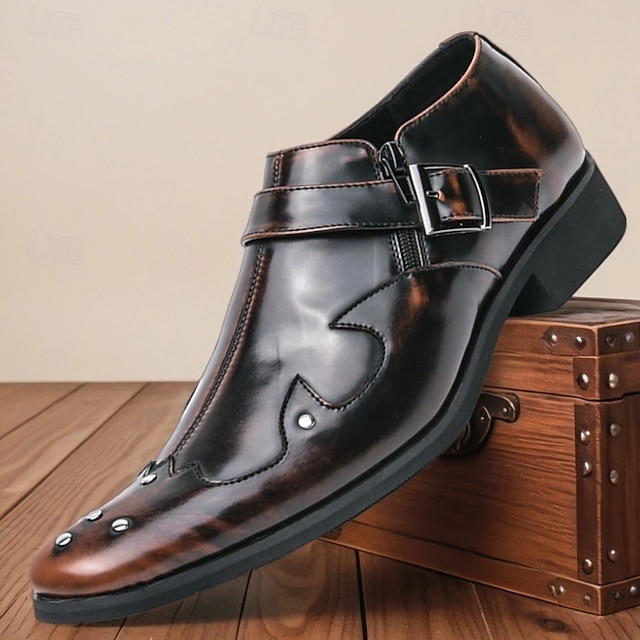  scarpe eleganti da uomo in pelle nera con cinturino alla caviglia – calzature formali da ufficio per matrimoni, feste e lavoro