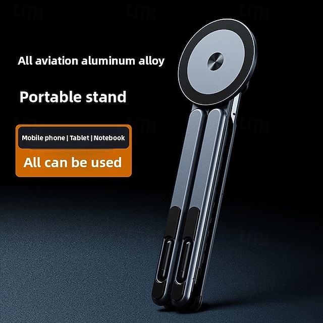  Laptop Stand für Schreibtisch Verstellbarer Laptopständer Metall Tragbar Faltbar Alles in einem Laptop Halter Kompatibel mit Laptops 9 bis 15,6 Zoll 17 Zoll