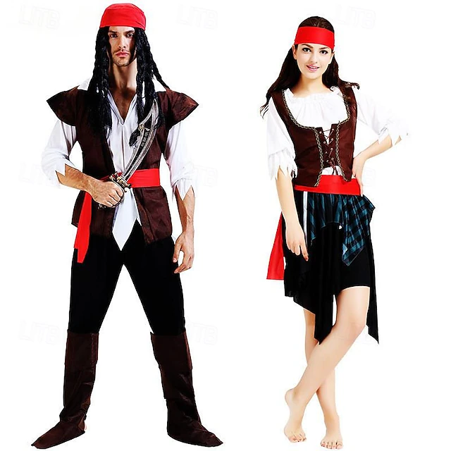 Couples Pirate Cosplay Costume Outfits Masquerade Men's Women's Movie Cosplay Outfits Cosplay Costume Halloween Carnival Masquerade 6