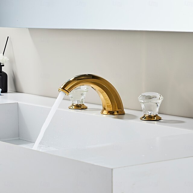 Bathroom Sink Faucet - Classic Electroplated Mount Outside Two Handles Three HolesBath Taps4