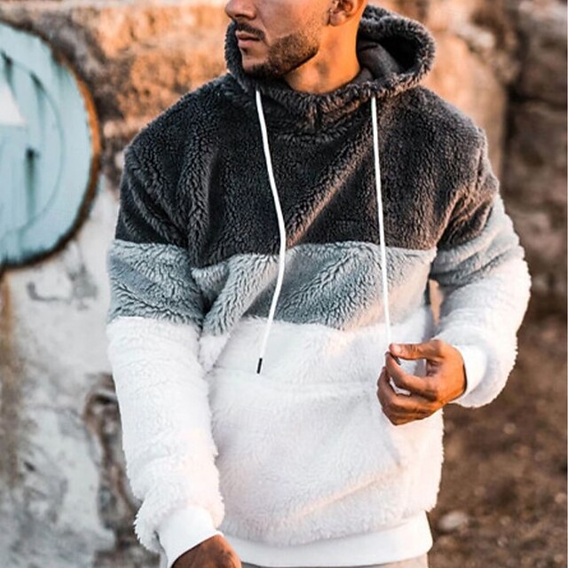 Men's Hoodie Full Zip Hoodie Fleece Hoodie Dark Gray Hooded Plain Patchwork Color Block Sports & Outdoor Casual Daily Streetwear Cool Sportswear Fall Winter Clothing Apparel Hoodies Sweatshirts4