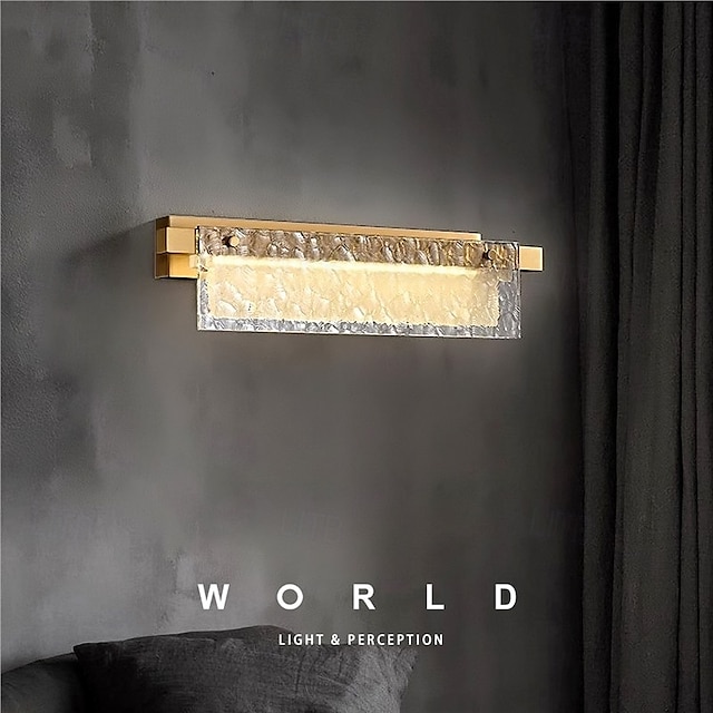  Applique da parete a led in cristallo di rame, design per interni, lampade da parete per camera da letto, bagno, corridoio, porta, scala 110-240 V