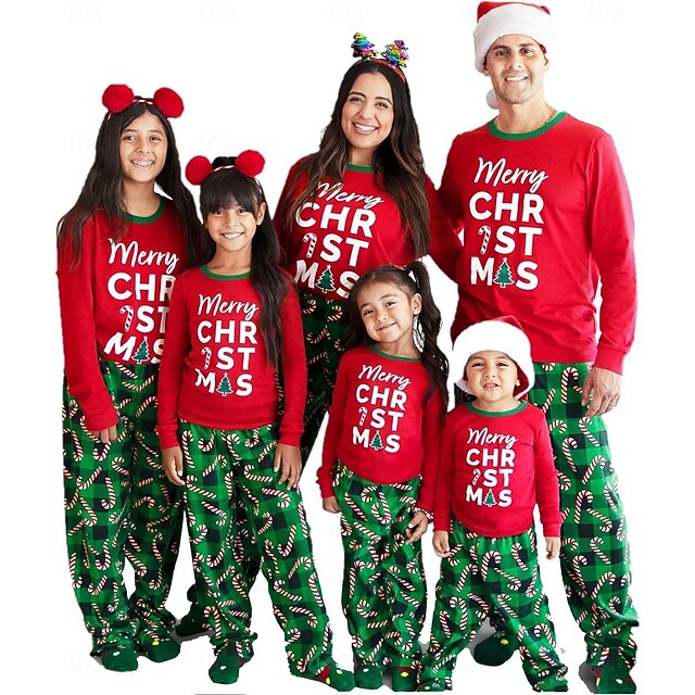 VaiKanhai Kerstoutfit familie kerstpyjama | kerstpyjama familie set kerstpyjama dames pyjama familie set kerstpyjama kerstpyjama, rood 1, L